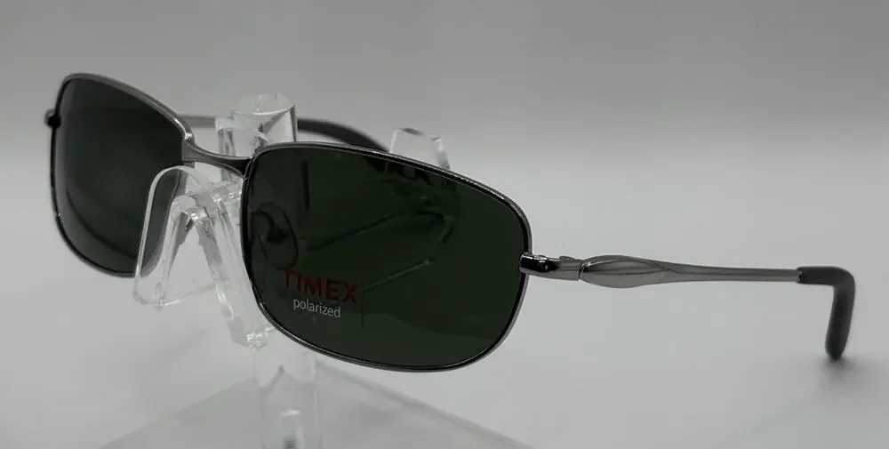 Timex Polarized Sunglasses Gunmetal Green Rectangular 58mm Unisex